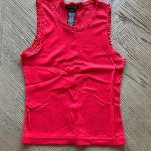 New Kenneth Cole sleeveless top with small ruffled neckline and armholes.